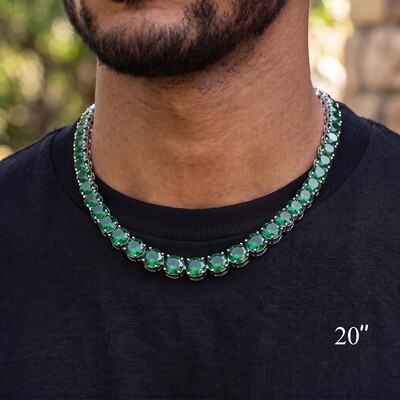 10mm Green Stone Tennis Chain