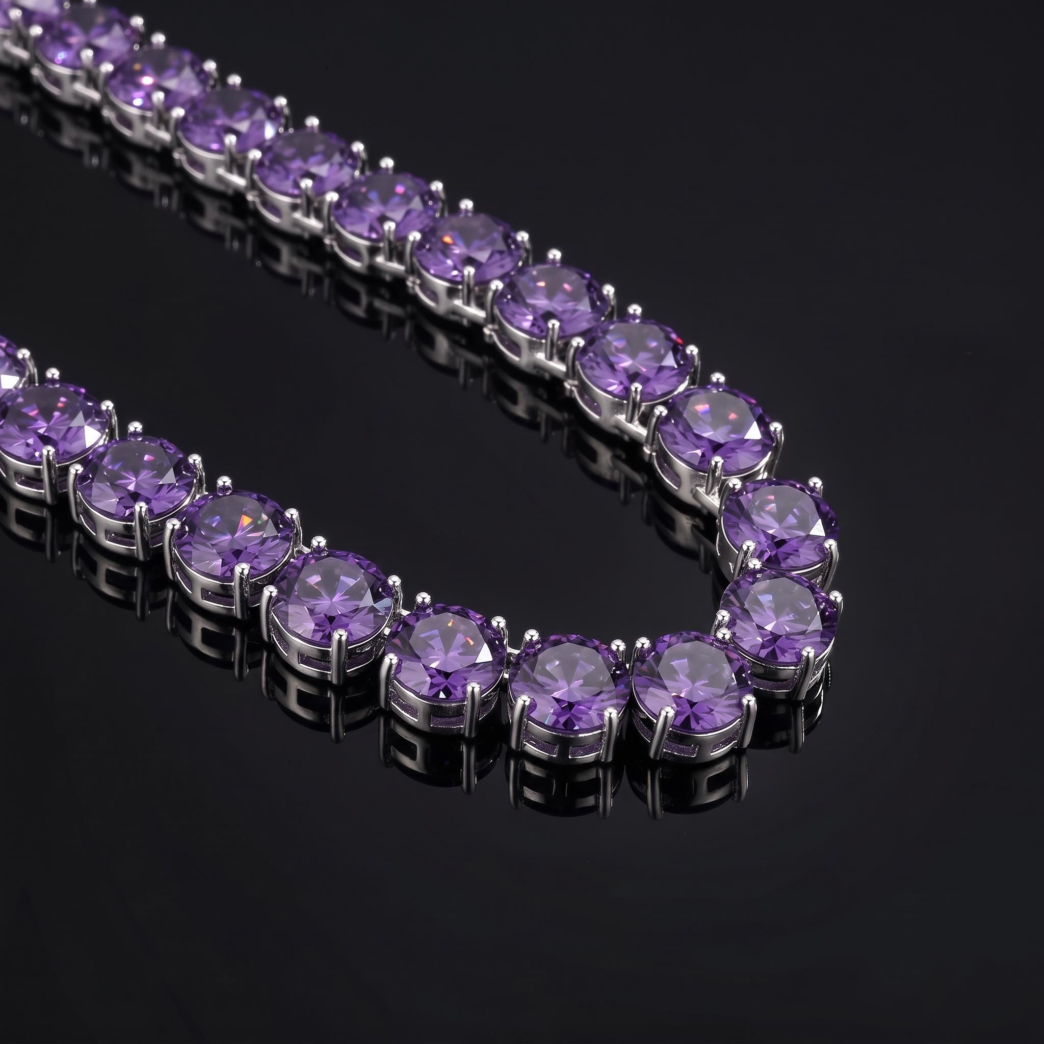 10mm Purple Stone Tennis Chain 10mm Purple Stone Tennis Chain