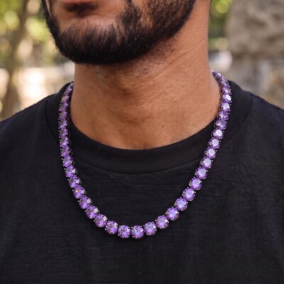 10mm Purple Stone Tennis Chain