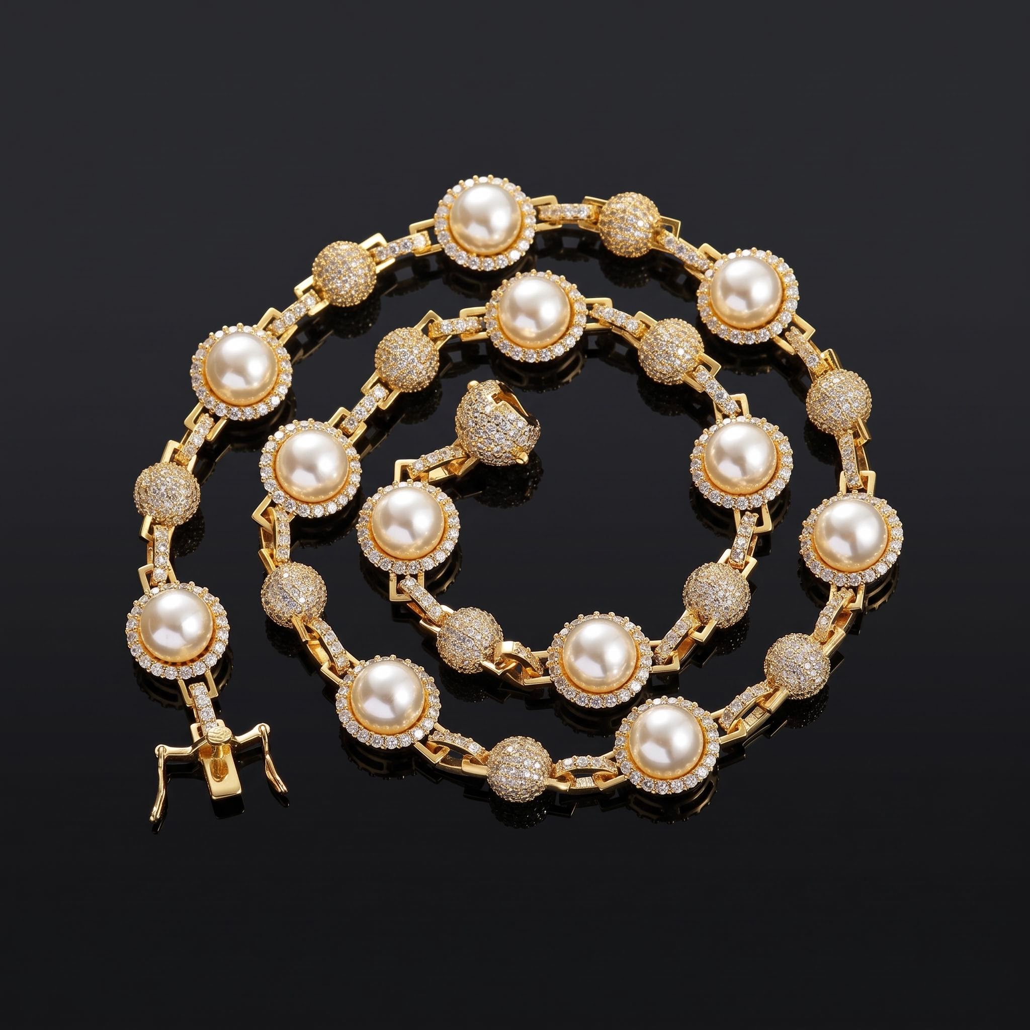 14mm Iced Beads Pearl Chain 14mm Iced Beads Pearl Chain