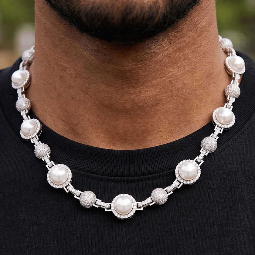 14mm Iced Beads Pearl Chain 14mm Iced Beads Pearl Chain