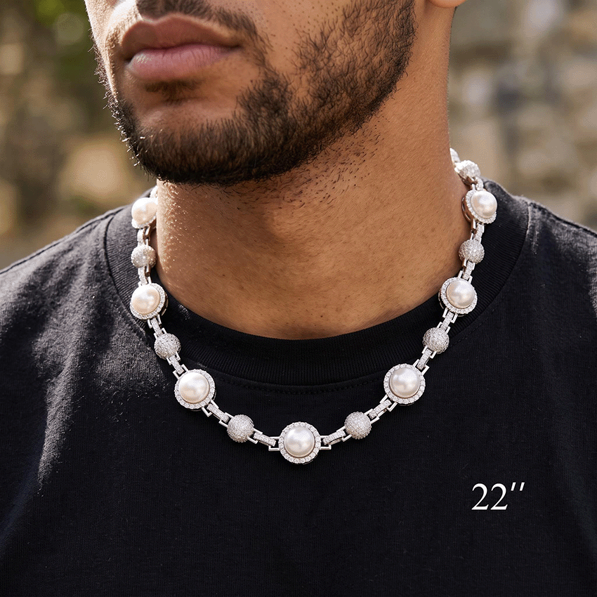 14mm Iced Beads Pearl Chain 14mm Iced Beads Pearl Chain