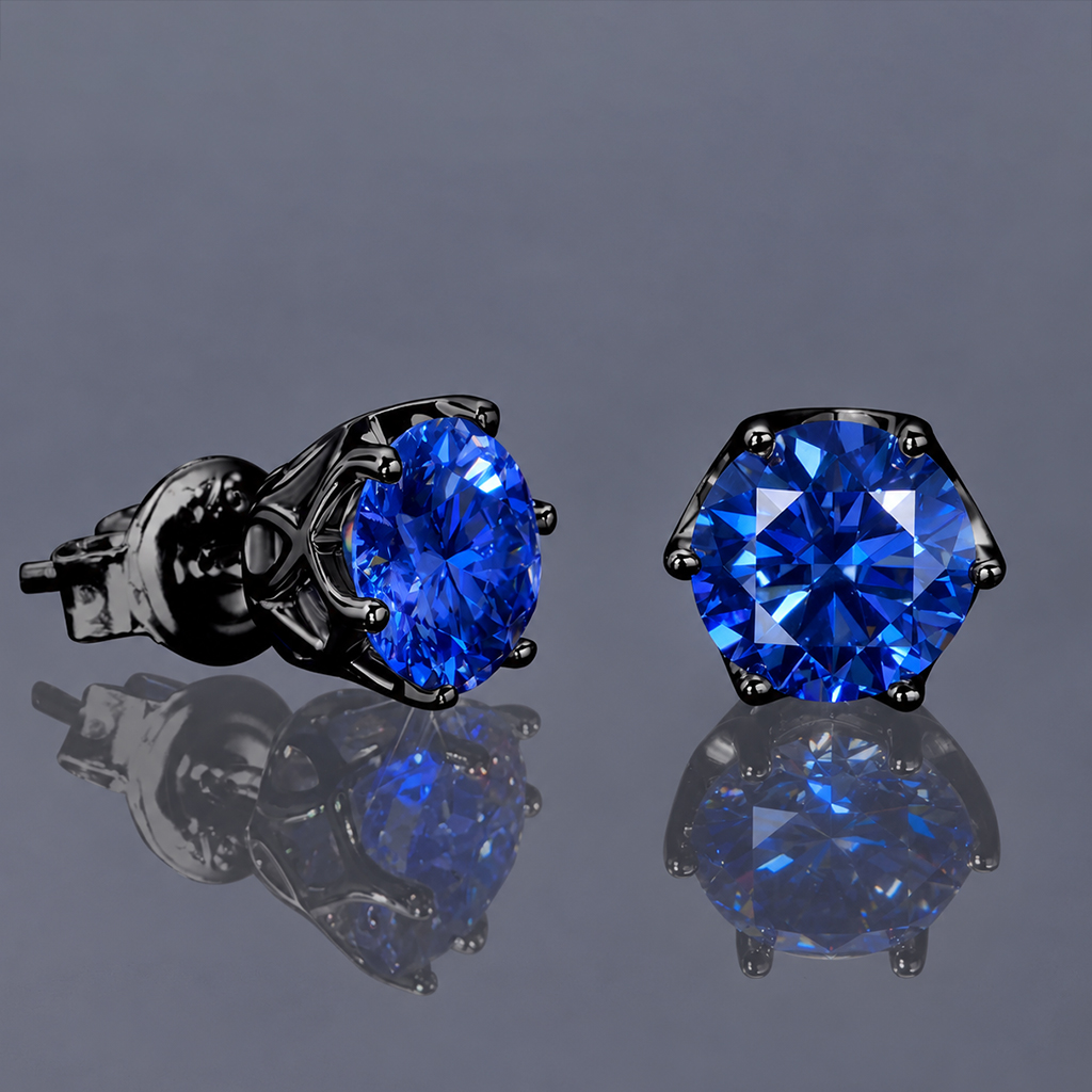 Iced Out Sapphire Stud Earrings Iced Out Sapphire Stud Earrings
