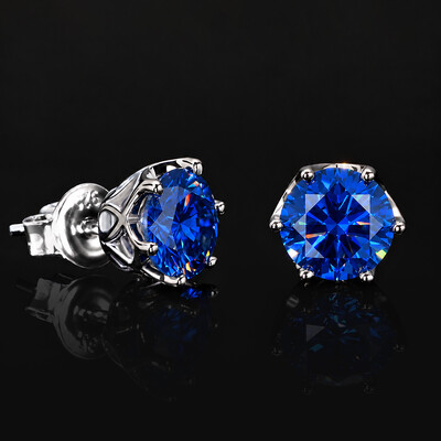 Iced Out Sapphire Stud Earrings