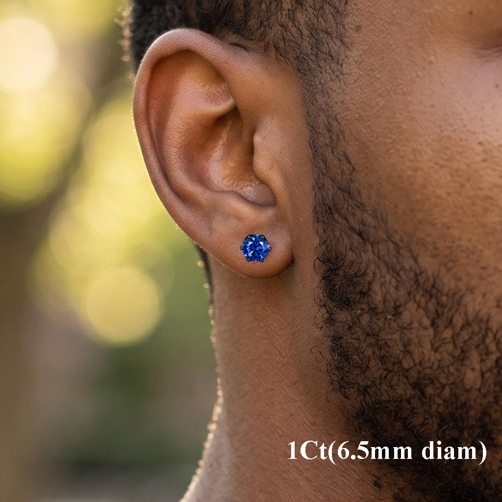 Iced Out Sapphire Stud Earrings Iced Out Sapphire Stud Earrings