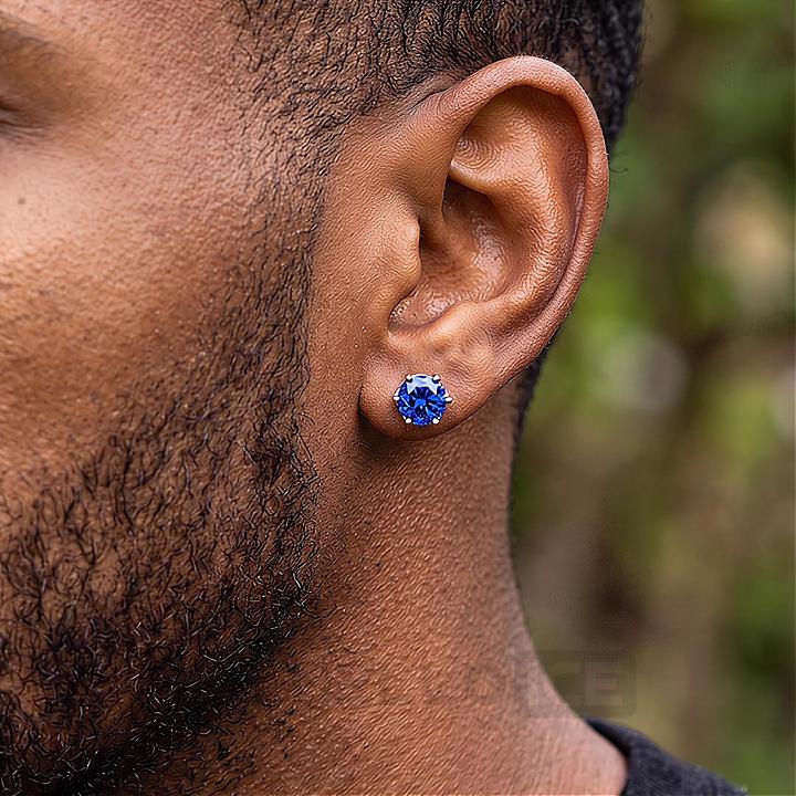 Iced Out Sapphire Stud Earrings Iced Out Sapphire Stud Earrings
