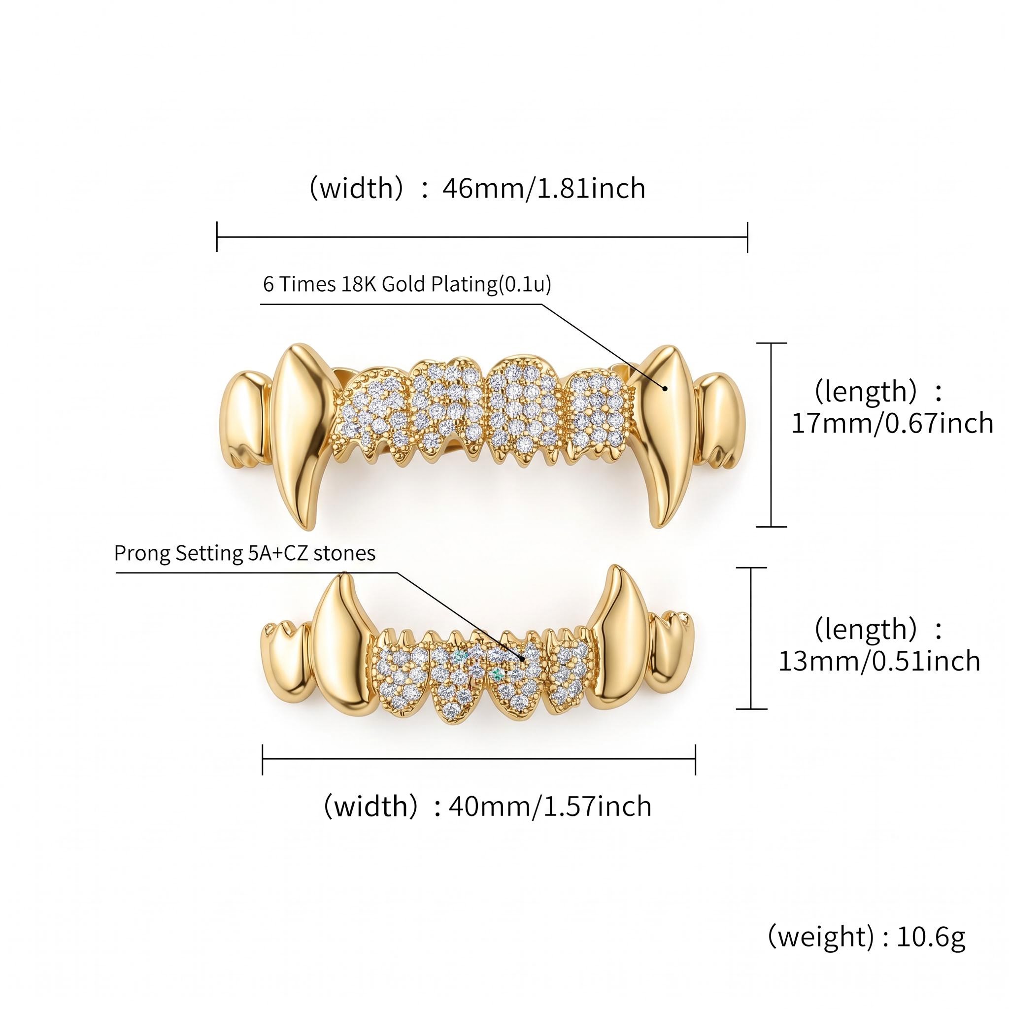 Iced Out Vampire Fangs Grillz Set Iced Out Vampire Fangs Grillz Set