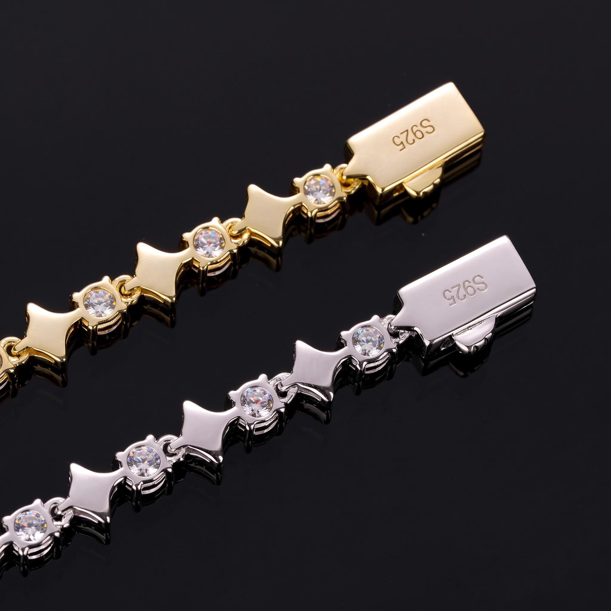 VVS1 Moissanite 6mm Star Tennis Bracelet