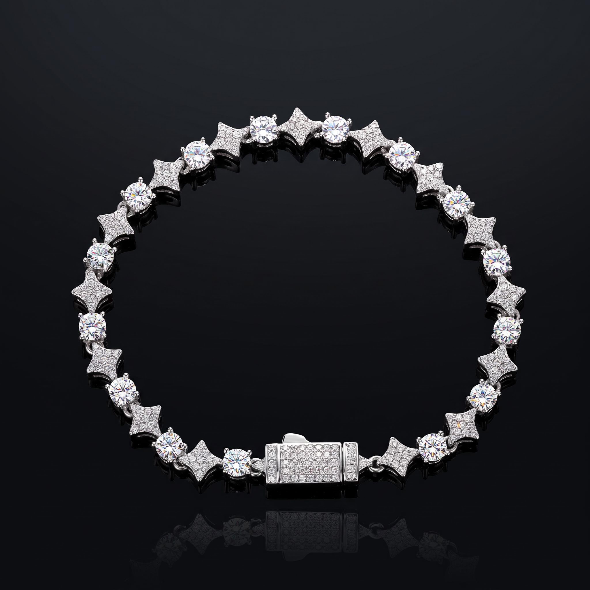 VVS1 Moissanite 6mm Star Tennis Bracelet
