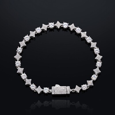 VVS1 Moissanite 6mm Star Tennis Bracelet