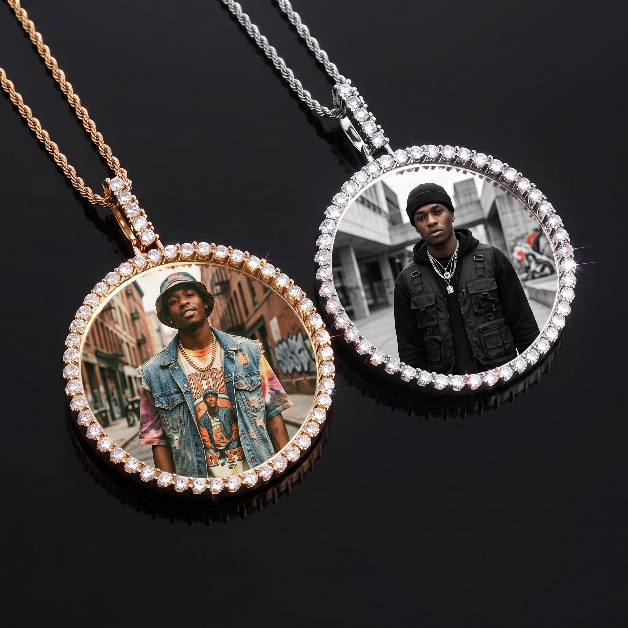 VVS1 Moissanite 2.65" Custom Photo Pendant VVS1 Moissanite 2.65" Custom Photo Pendant