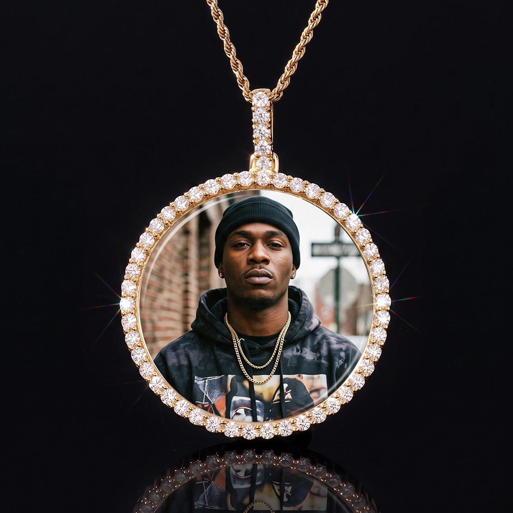 VVS1 Moissanite 2.65" Custom Photo Pendant VVS1 Moissanite 2.65" Custom Photo Pendant