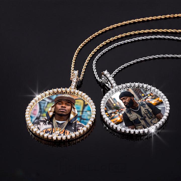 VVS1 Moissanite 2.65" Custom Photo Pendant VVS1 Moissanite 2.65" Custom Photo Pendant
