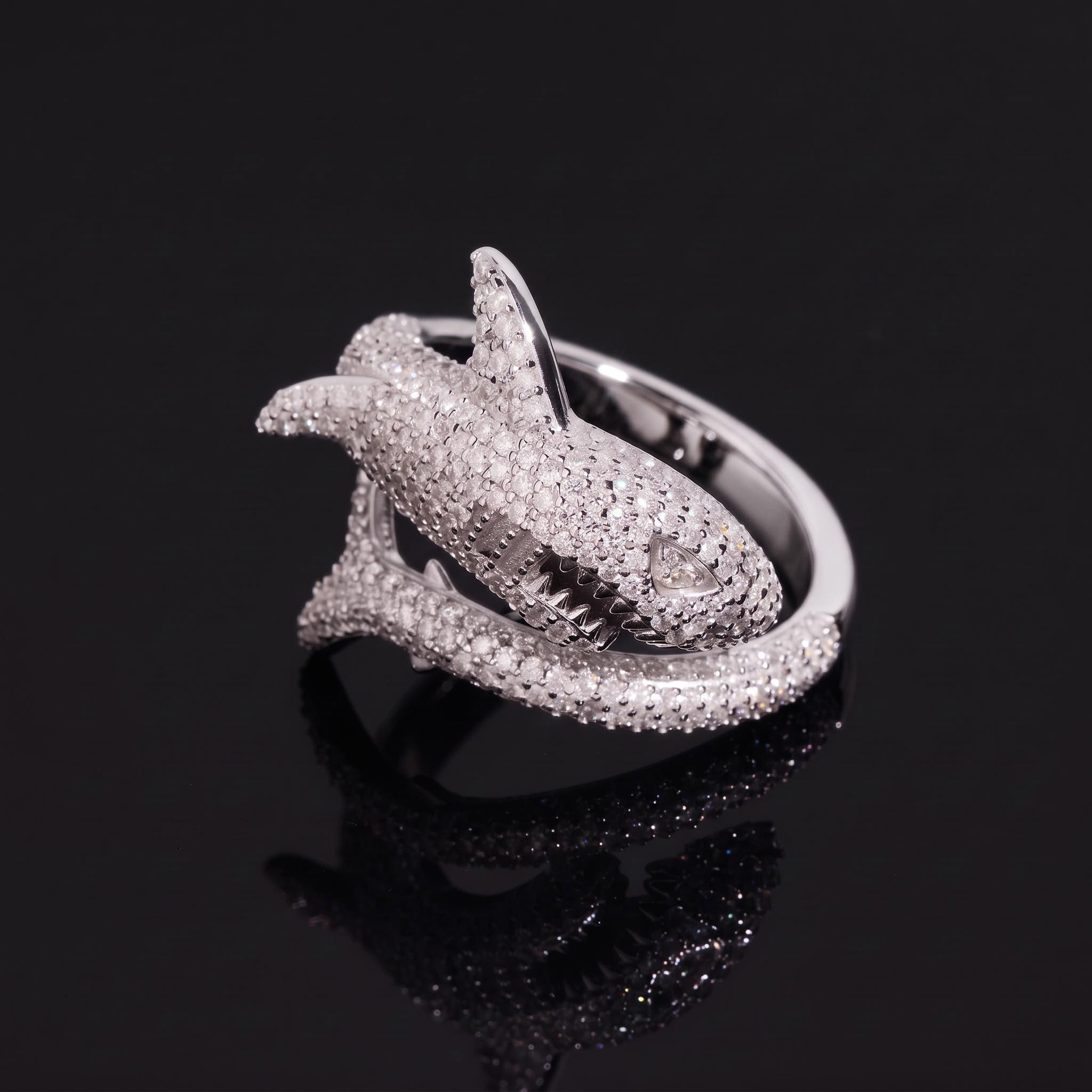 925 Silver & VVS1 Moissanite Shark Ring 925 Silver & VVS1 Moissanite Shark Ring