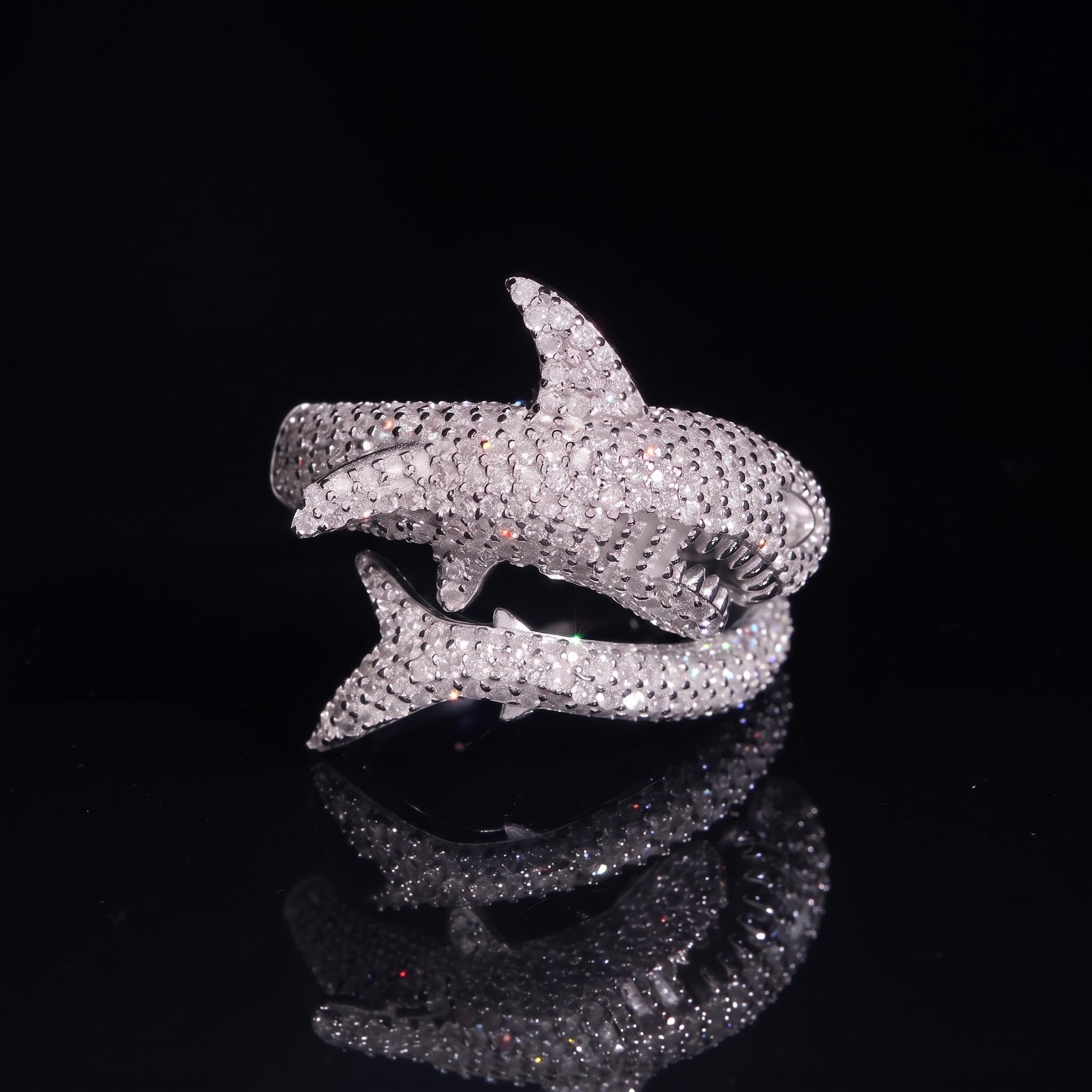 925 Silver & VVS1 Moissanite Shark Ring 925 Silver & VVS1 Moissanite Shark Ring