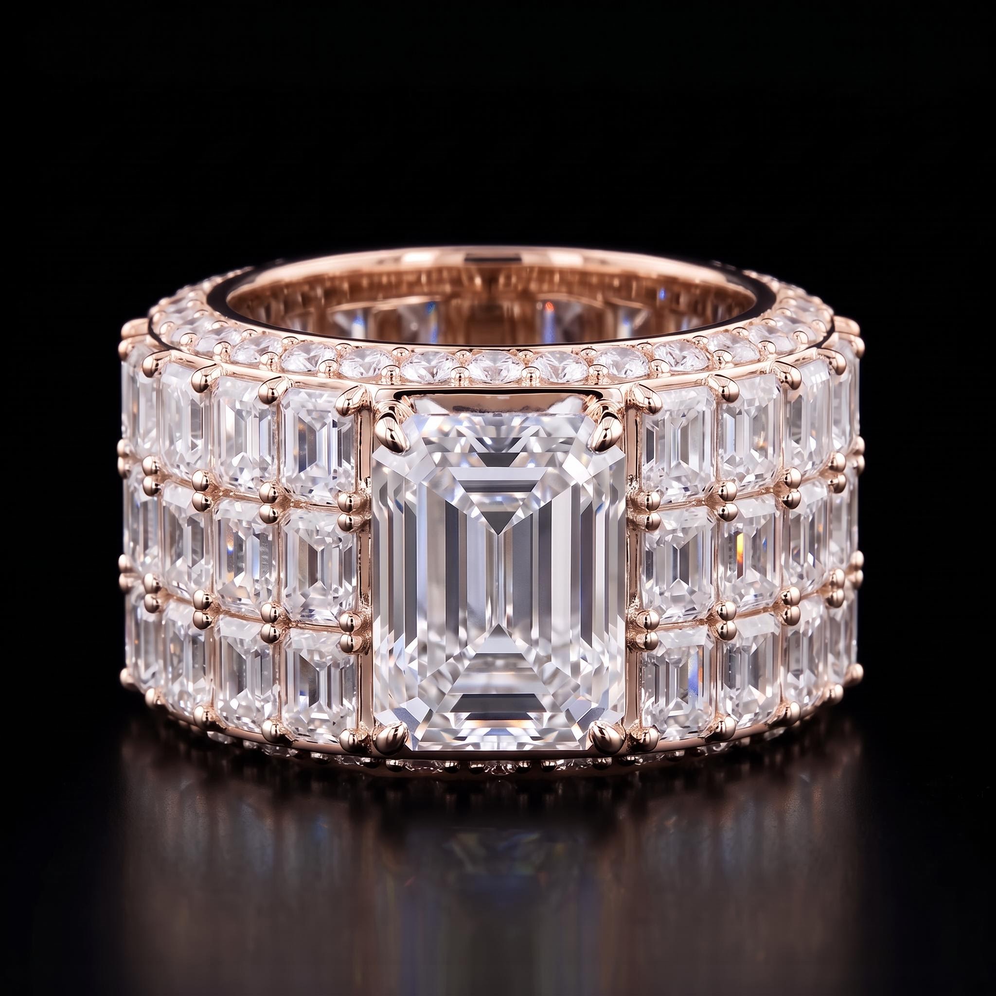 925 Silver & VVS1 Moissanite 8CT Emerald Ring 925 Silver & VVS1 Moissanite 8CT Emerald Ring