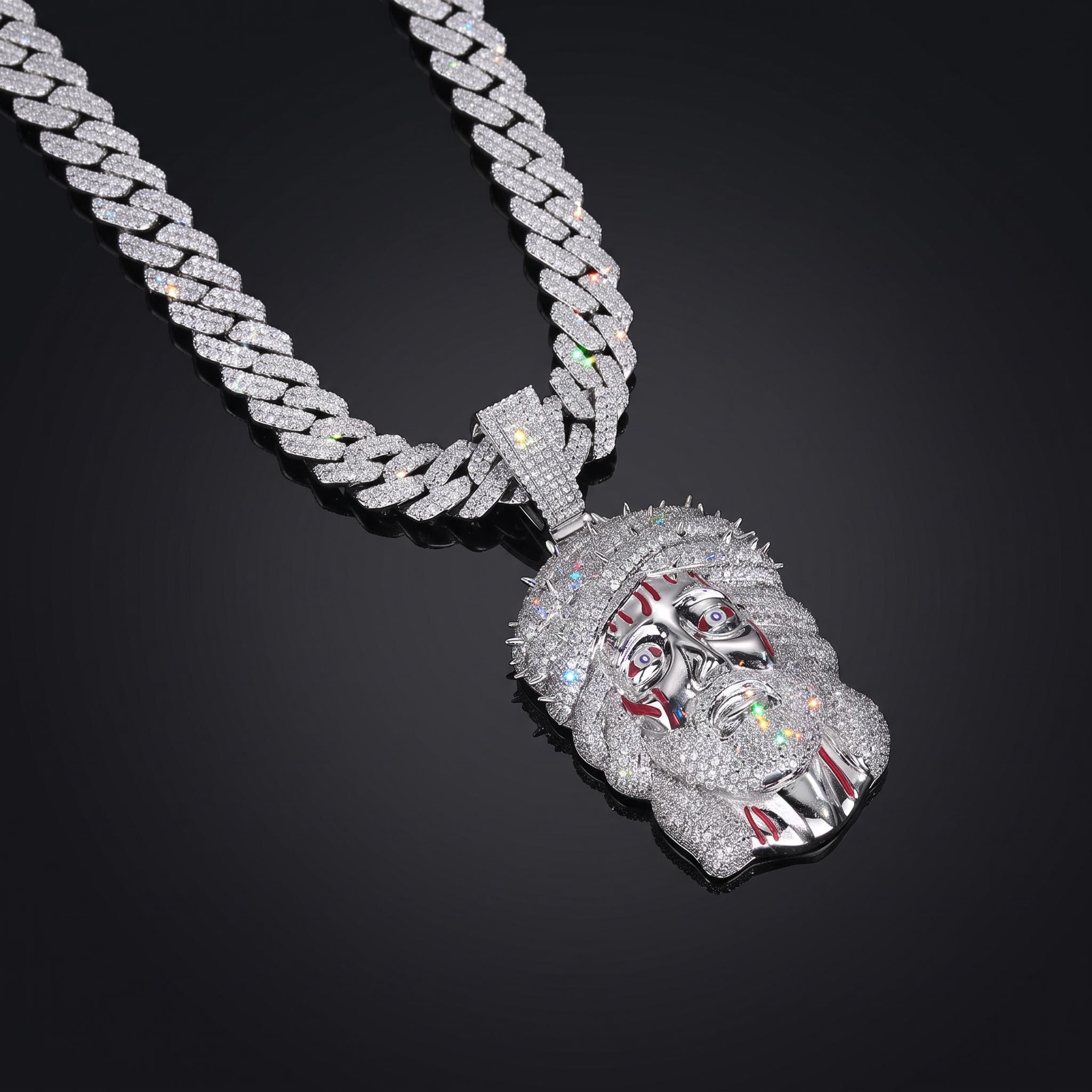 Iced Out Thorned Blood Jesus Pendant Iced Out Thorned Blood Jesus Pendant