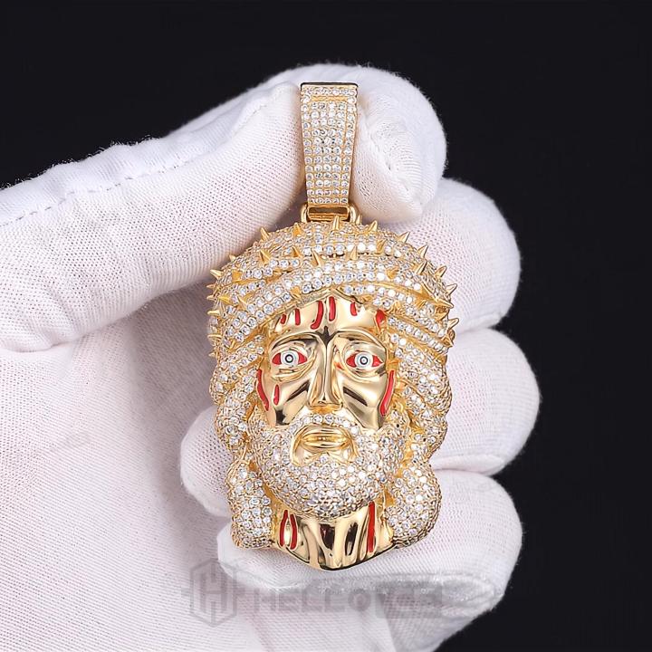 Iced Out Thorned Blood Jesus Pendant Iced Out Thorned Blood Jesus Pendant