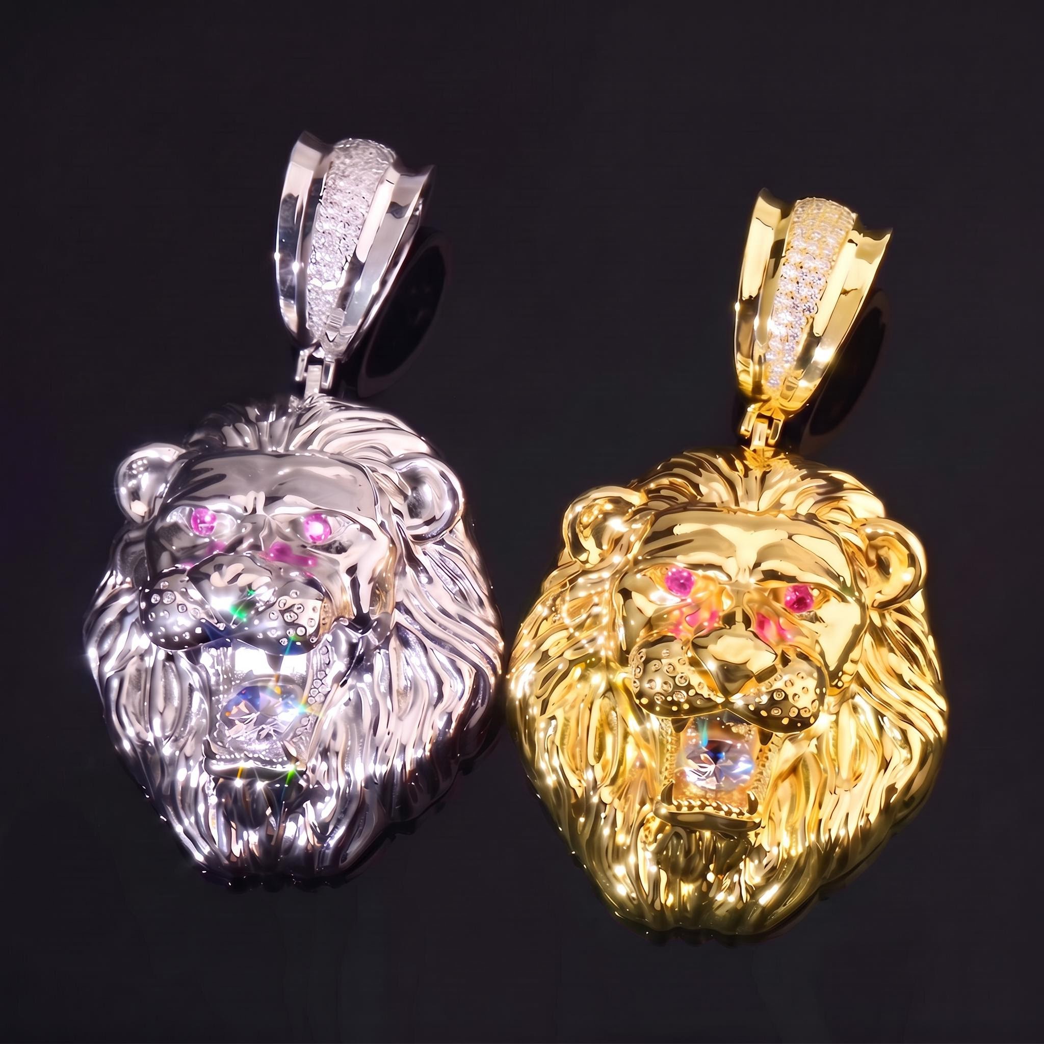 Iced Out Lion's Head Pendant Iced Out Lion's Head Pendant