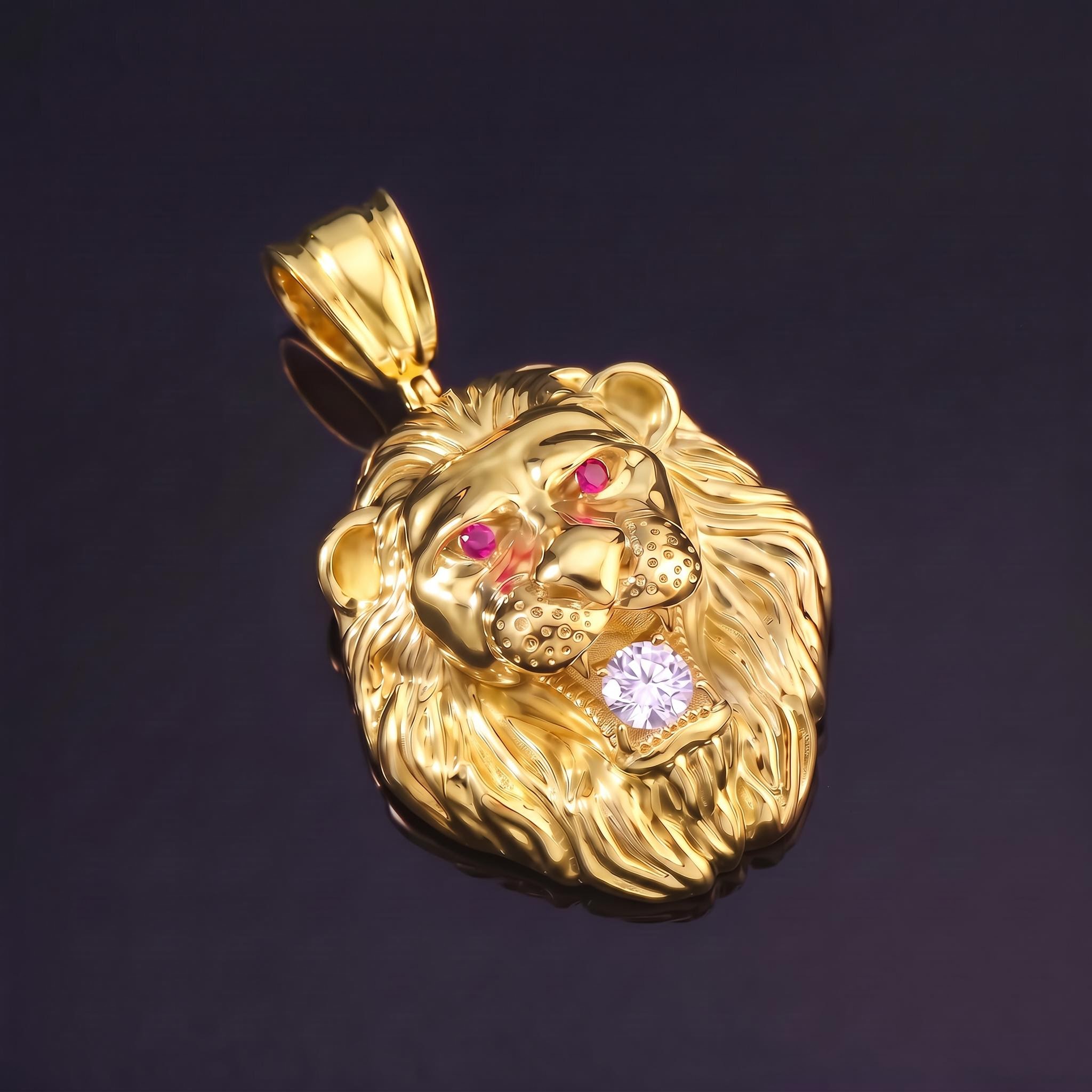 Iced Out Lion's Head Pendant Iced Out Lion's Head Pendant