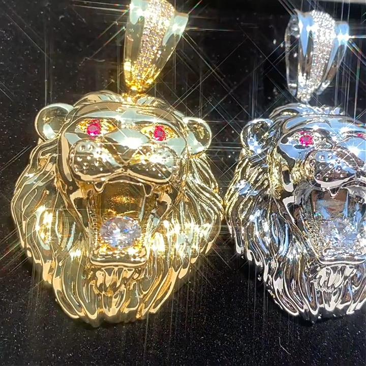 Iced Out Lion's Head Pendant Iced Out Lion's Head Pendant
