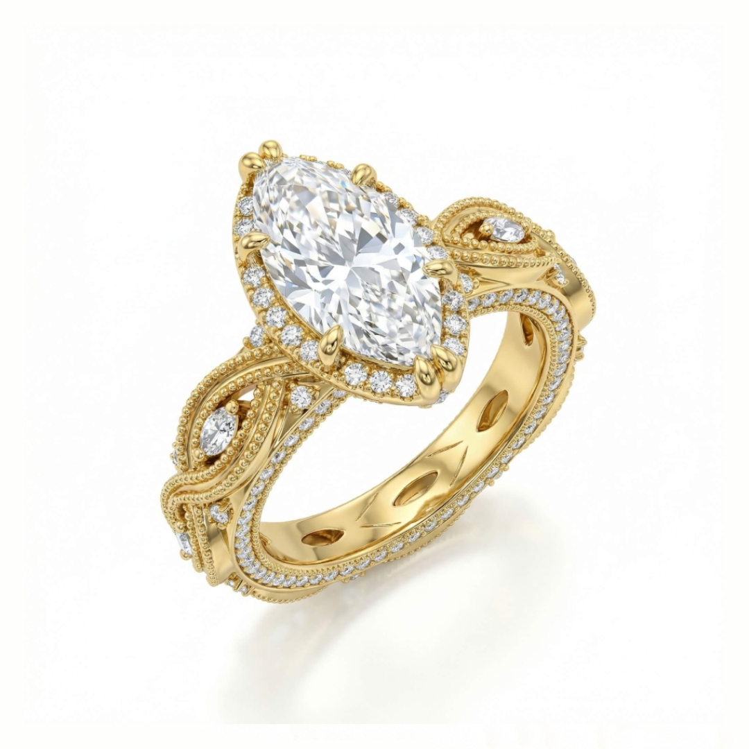 2.6ct TCW Vintage Twisted Marquise Cut VVS Moissanite S925 Silver Engagement Ring 2.6ct TCW Vintage Twisted Marquise Cut VVS Moissanite S925 Silver Engagement Ring