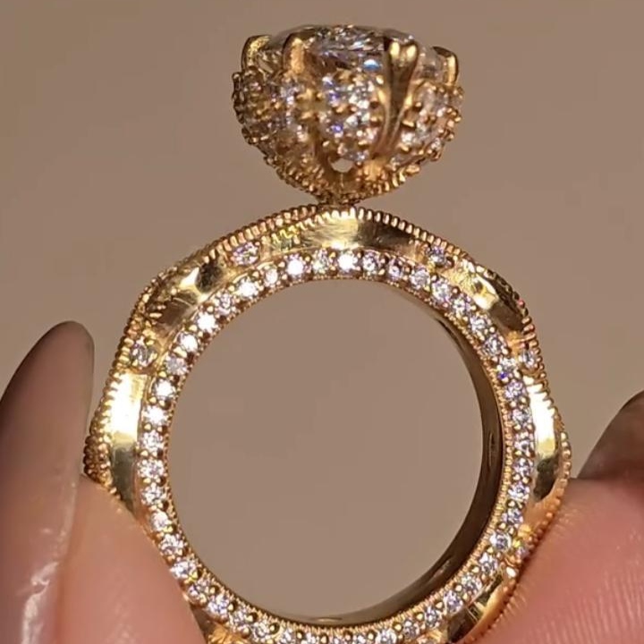 4.07ct. tw. Vintage Twisted Marquise Cut VVS Moissanite S925 Silver Engagement Ring