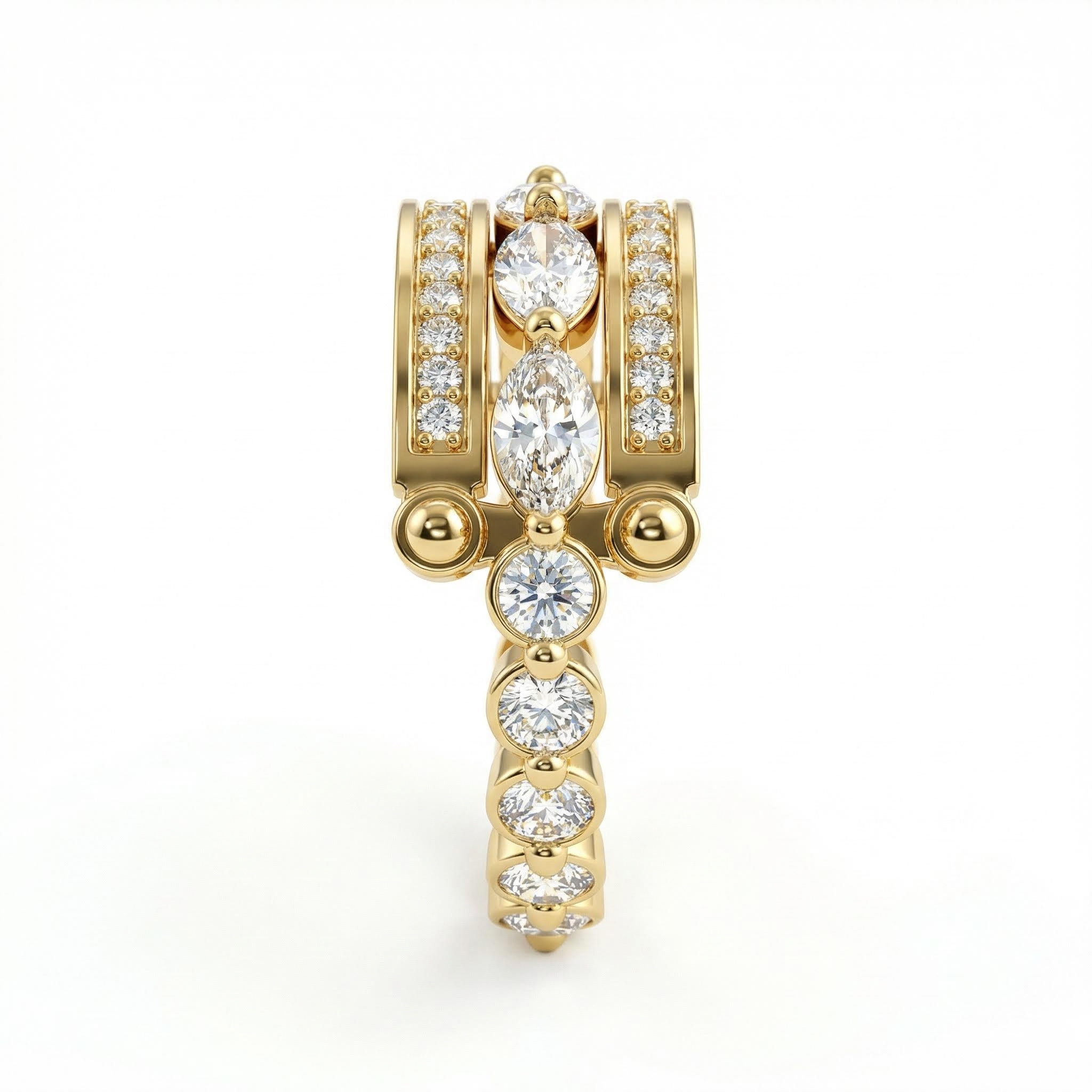 1.66ct CTW 3-in-1 Double-band Marquise Cut VVS Moissanite S925 Silver Ring 1.66ct CTW 3-in-1 Double-band Marquise Cut VVS Moissanite S925 Silver Ring