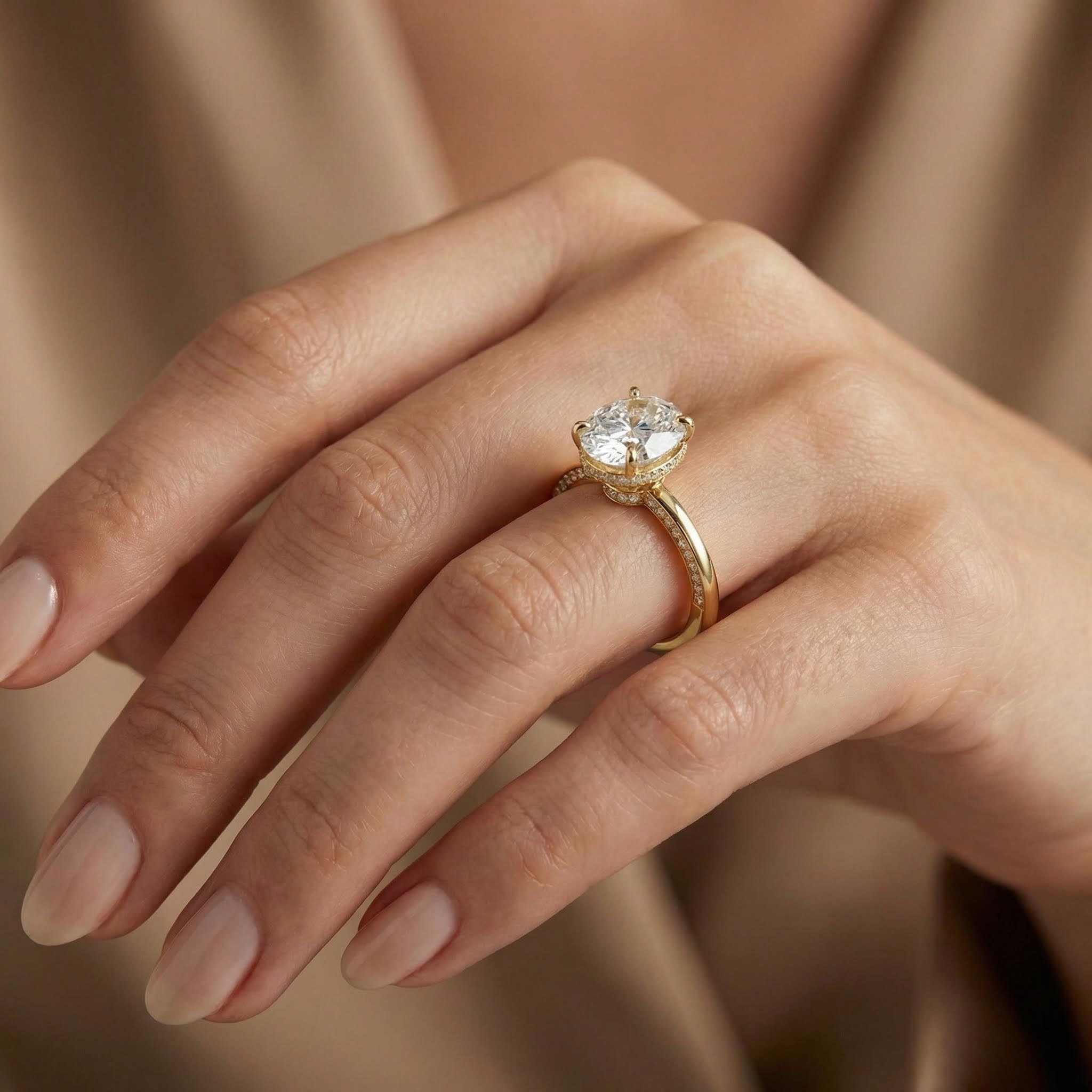 10.54ct CTW Oval Cut Halo Pavé-Set VVS Moissanite S925 Silver Engagement Ring