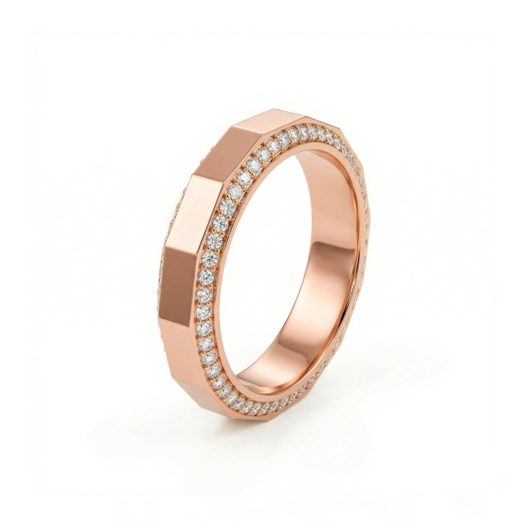 Bevelled Geo-Facetted VVS Moissanite S925 Silver Wedding Ring Bevelled Geo-Facetted VVS Moissanite S925 Silver Wedding Ring