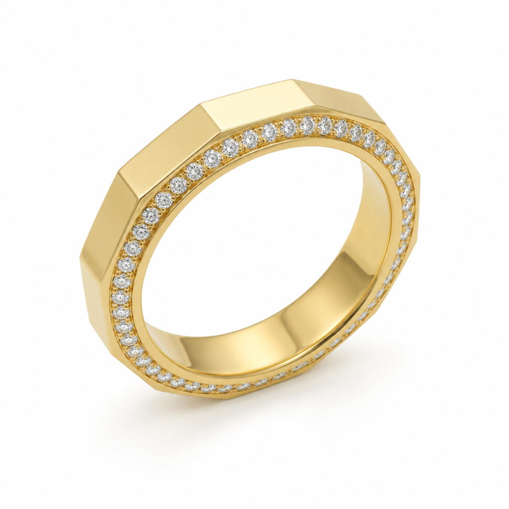 Bevelled Geo-Facetted Wedding Ring Bevelled Geo-Facetted Wedding Ring