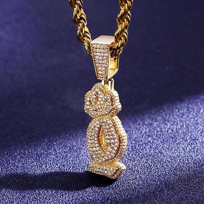 Custom S925 & VVS1 Moissanite Unique Vertical Letter Pendant Deposit