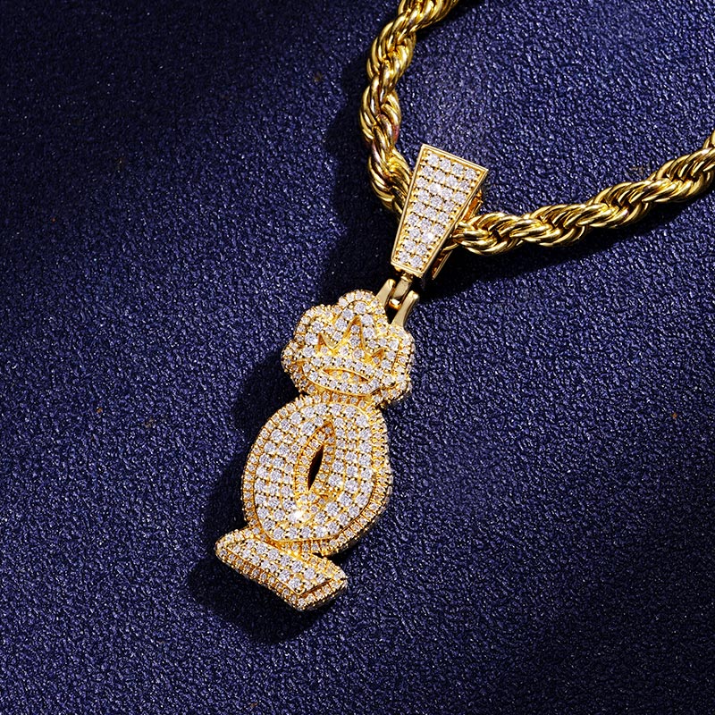 Custom S925 & VVS1 Moissanite Unique Vertical Letter Pendant Deposit