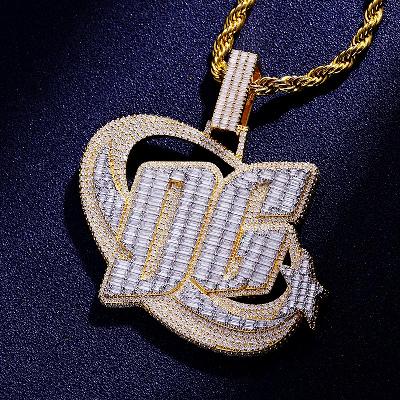 Custom S925 & VVS1 Baguette Moissanite Two-tone Letter Pendant Deposit