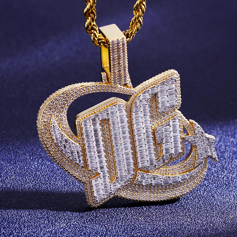 Custom S925 & VVS1 Baguette Moissanite Two-tone Letter Pendant Deposit
