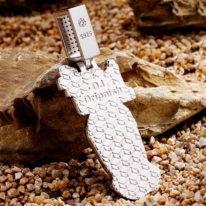 Custom S925 Iced Unique Face Pendant Deposit