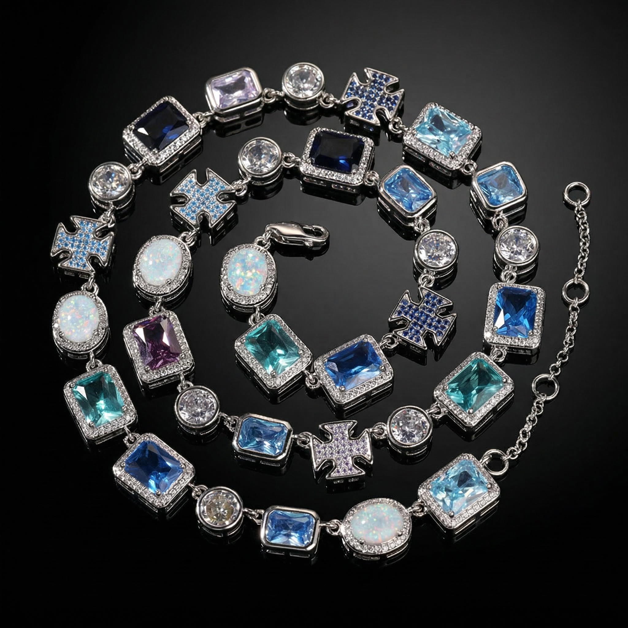 Iced Out 10mm Multicolored Gemstones Chain