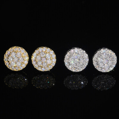 925S & VVS Moissanite Flower Halo Stud Earrings