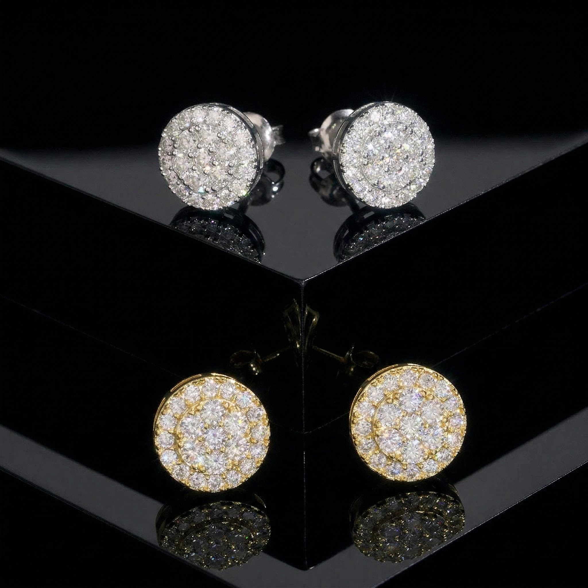 925S & VVS Moissanite Flower Halo Stud Earrings