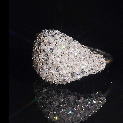 925S & VVS Moissanite Inverted Diamond Brilliant Round Cut Ring