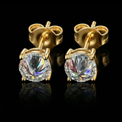 0.5Ct/1Ct Moissanite Upside Down Inverted Diamond Stud Earrings in S925 Silver