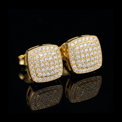 925S & VVS Moissanite Square Earrings