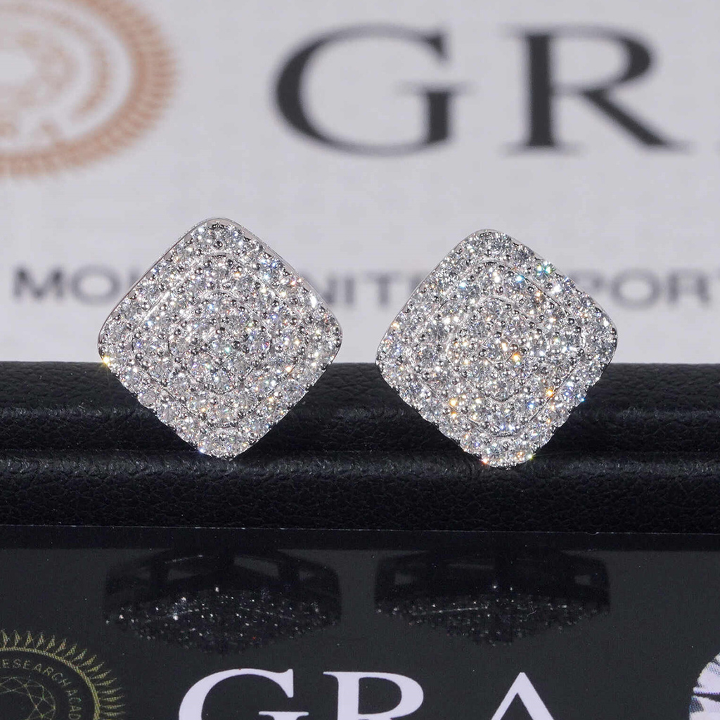 925S & VVS Moissanite Square Earrings 925S & VVS Moissanite Square Earrings