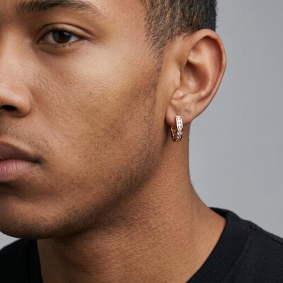 925S & VVS Moissanite Hoop Earrings in Rose Gold