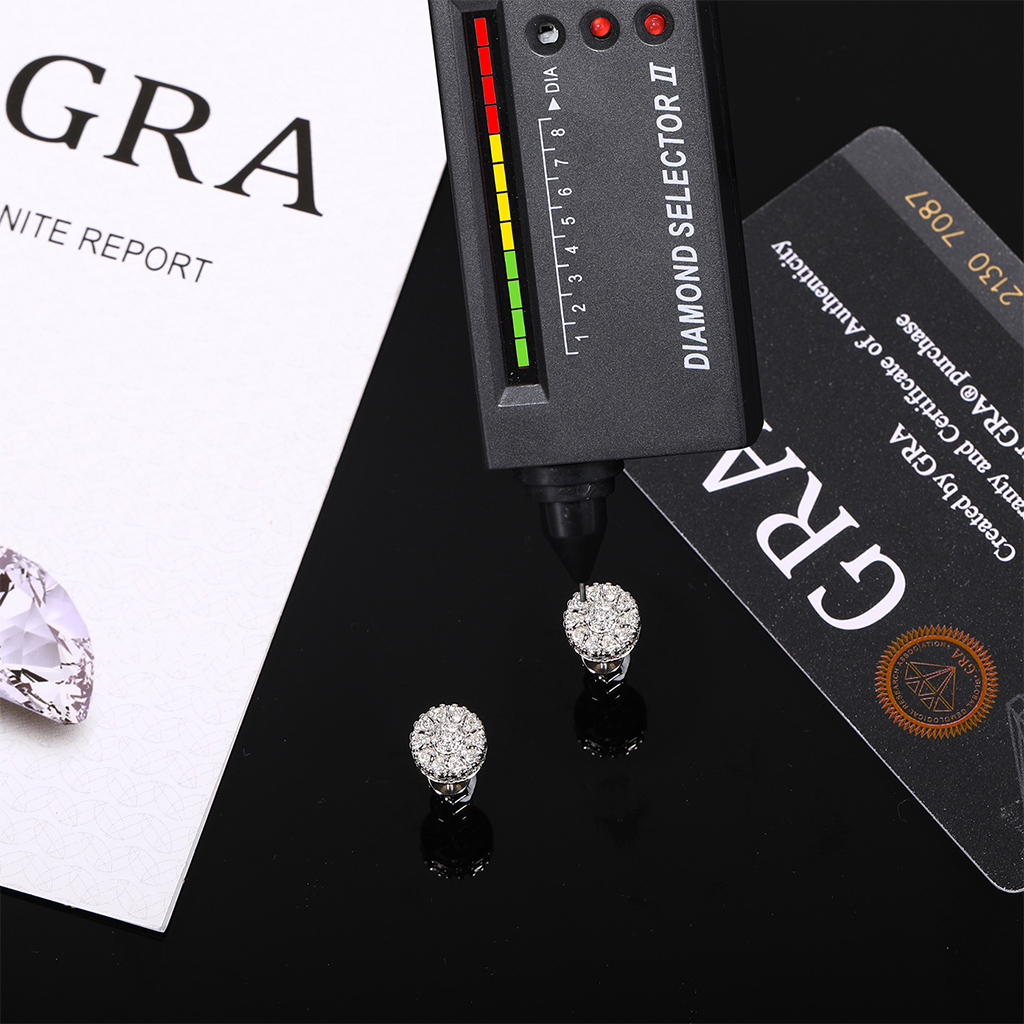 925S & VVS Moissanite Sunflower Stud Earrings