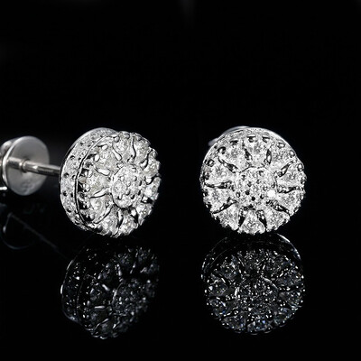 925S & VVS Moissanite Sunflower Stud Earrings