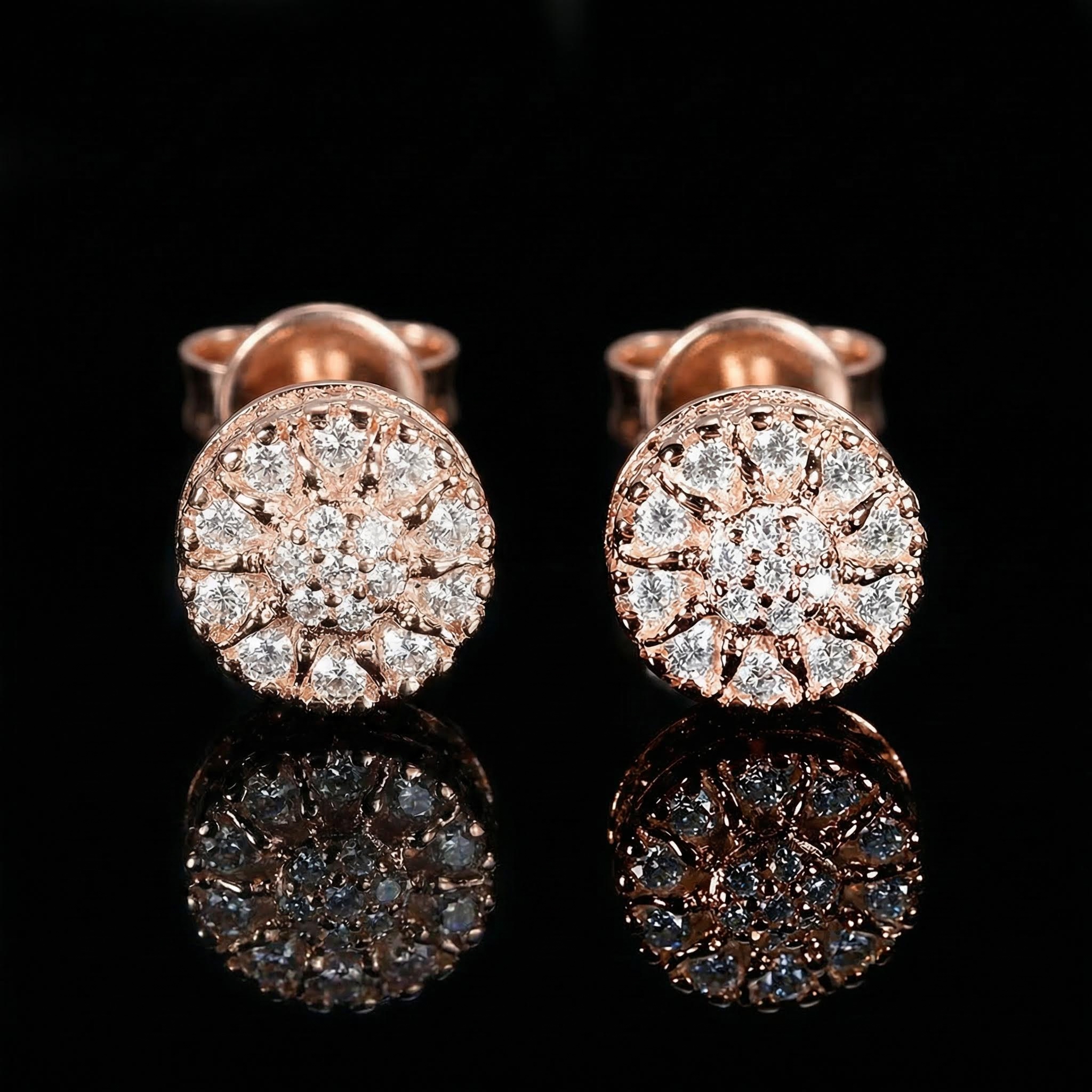 925S & VVS Moissanite Sunflower Stud Earrings