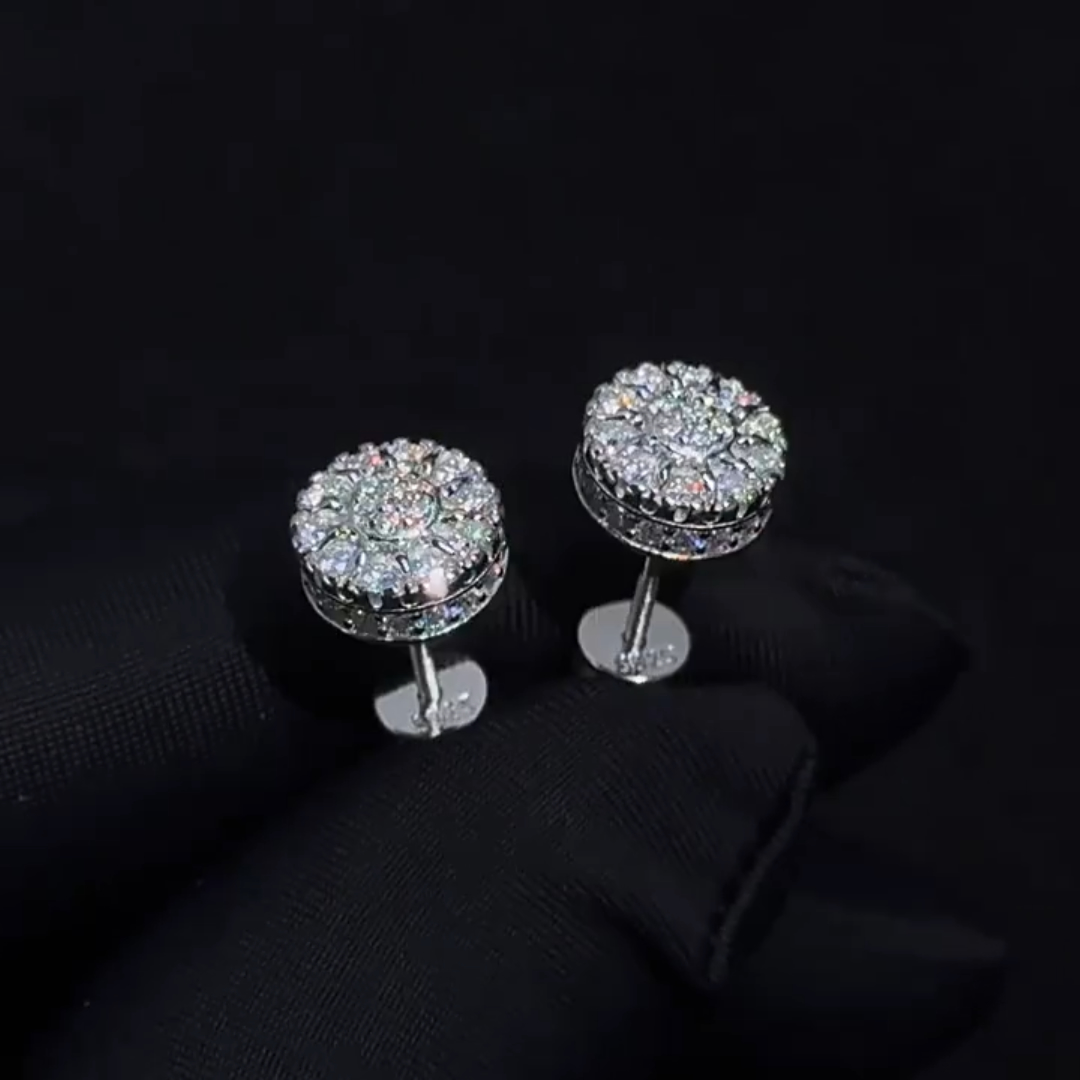 925S & VVS Moissanite Sunflower Stud Earrings