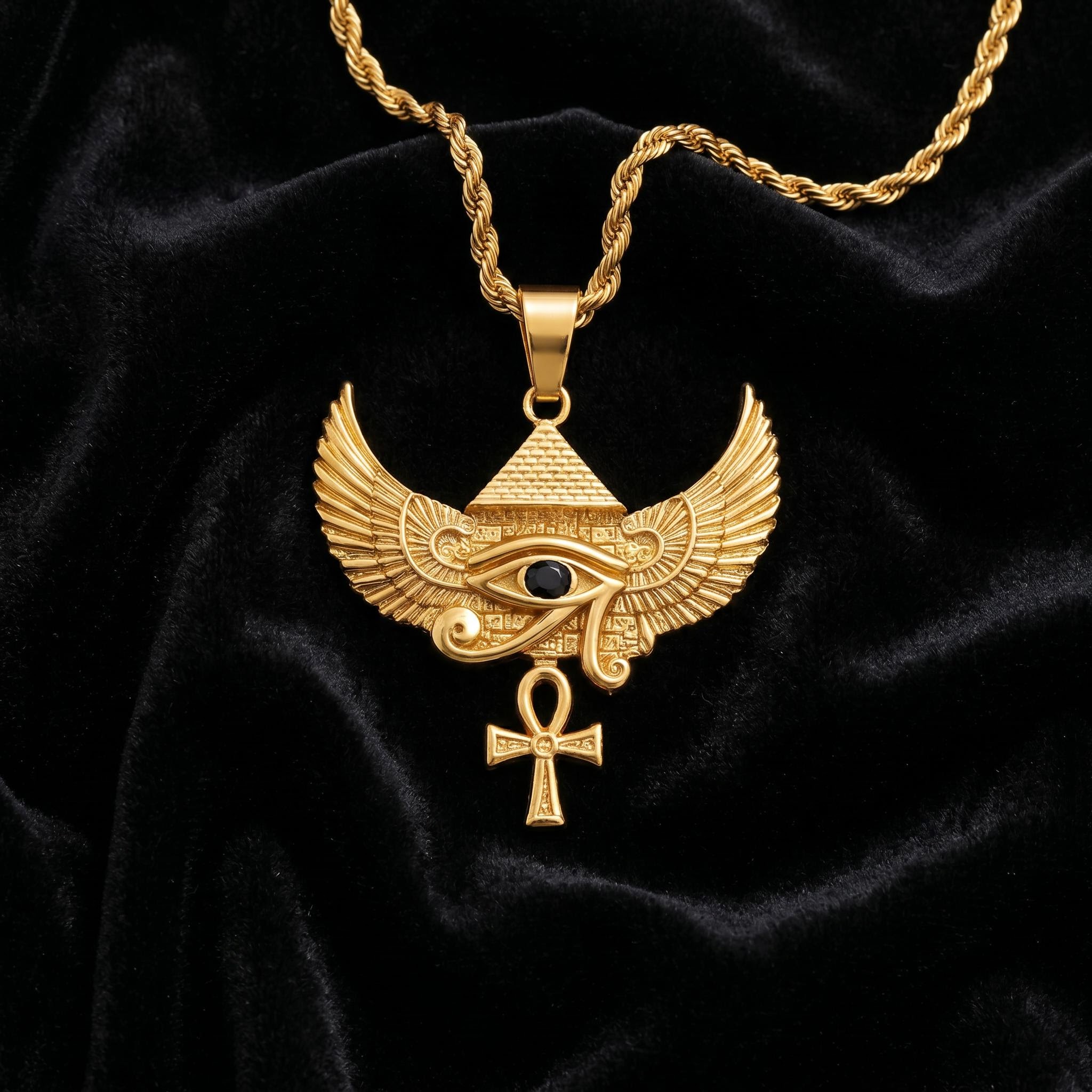 Egyptian Winged Pyramid Eye of Horus Pendant Egyptian Winged Pyramid Eye of Horus Pendant