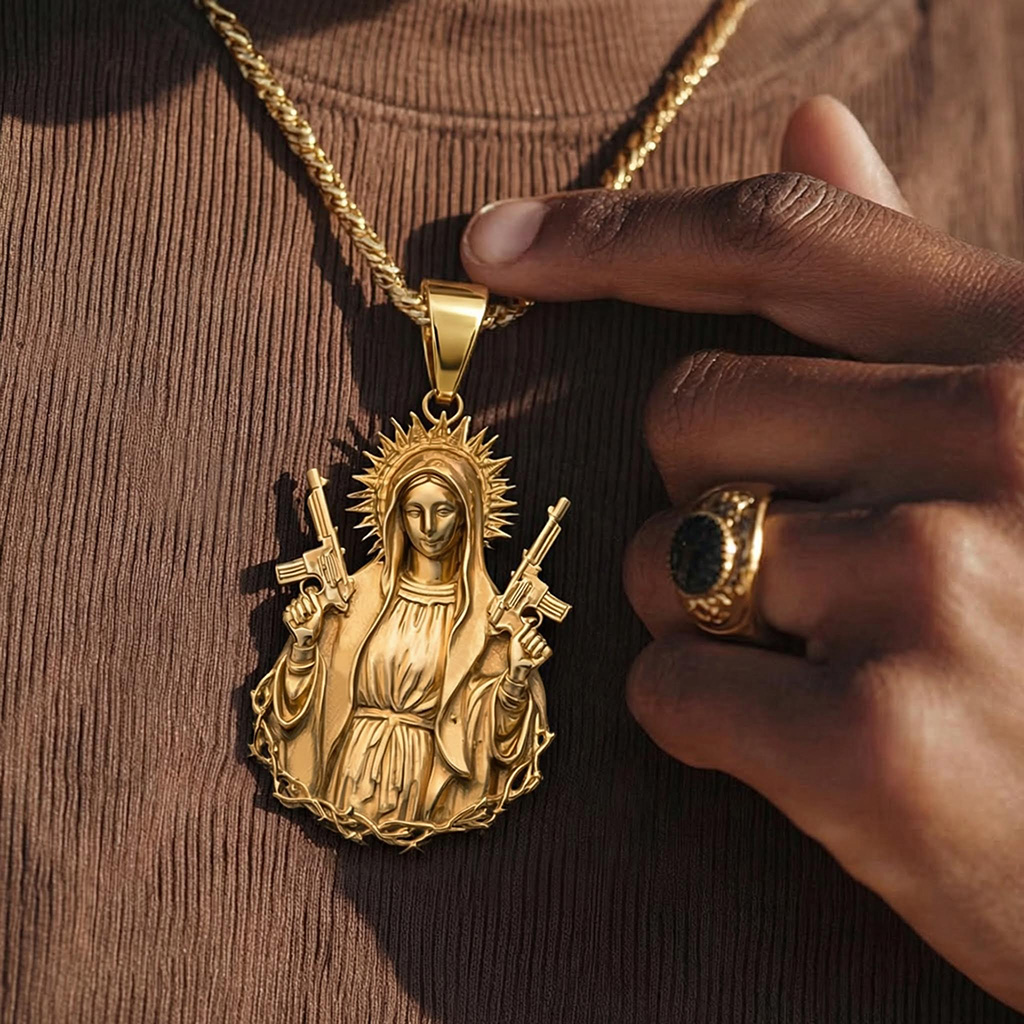 Fierce Guardian Virgin Mary Pendant